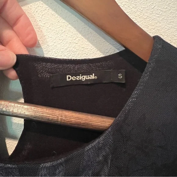 Desigual O’Hara Sheer Sleeve Floral and Rhinestone Hem Lined Flowy Blouse - Picture 9 of 11